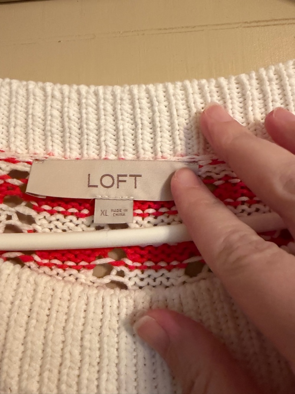 LOFT Red and White Striped Crewneck Sweater - Picture 5 of 5